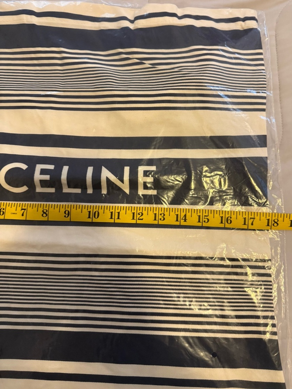 NEW Celine VIP (GWP) Burnt Orange & Cream or Blue Striped Canvas Tote - Picture 5 of 6